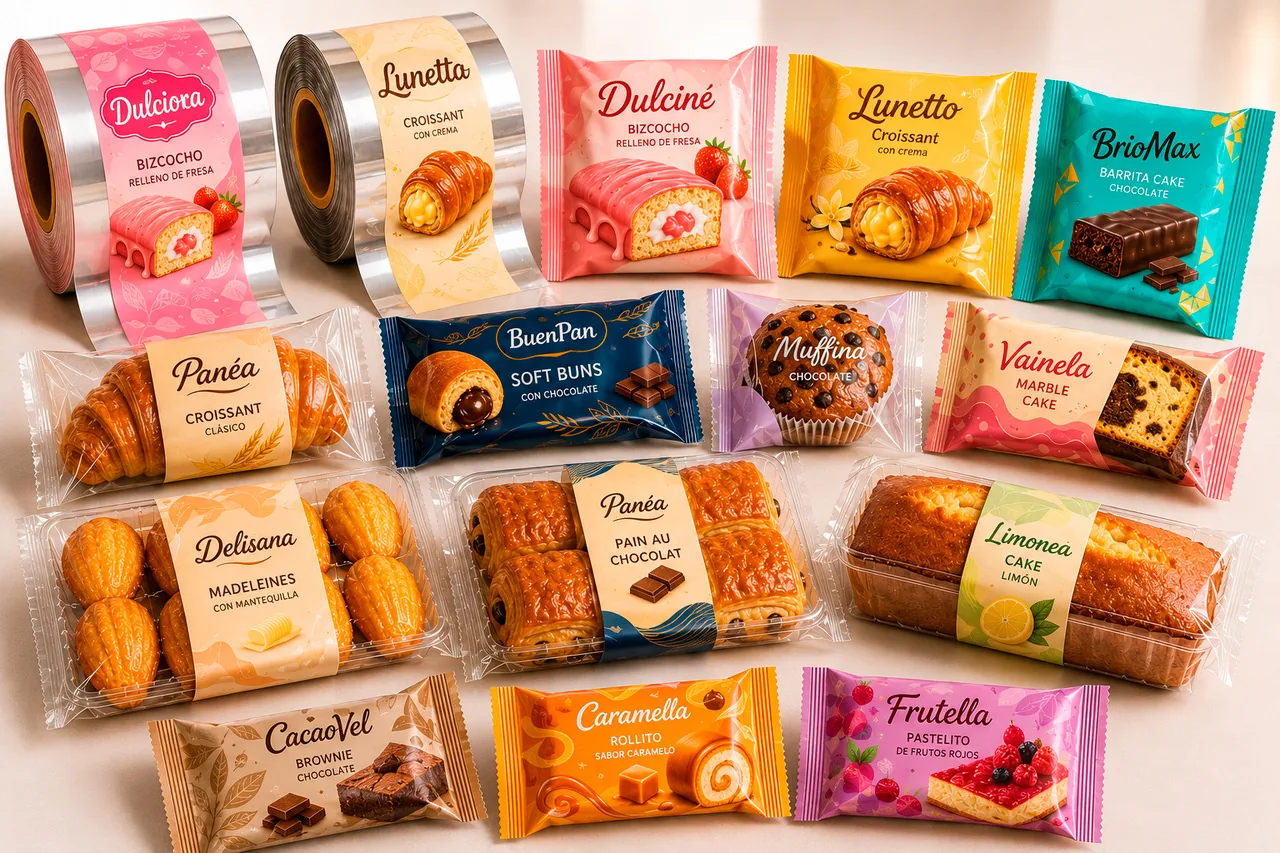 Envases flow pack para bollería y pastelería industrial