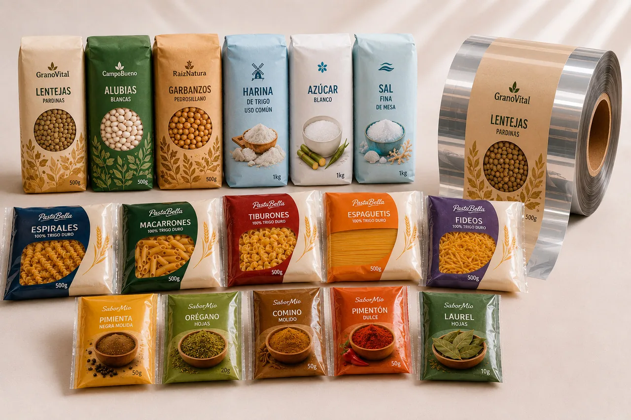 Packaging flexible para legumbres, pastas y productos secos